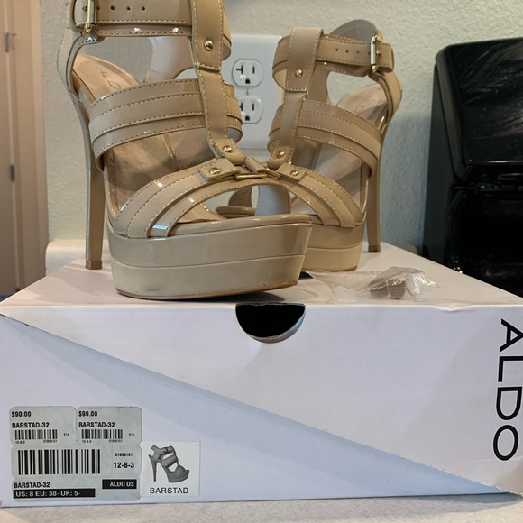 Nude suede platform pumps from ALDO. Used mildly. - Picture 11 of 16